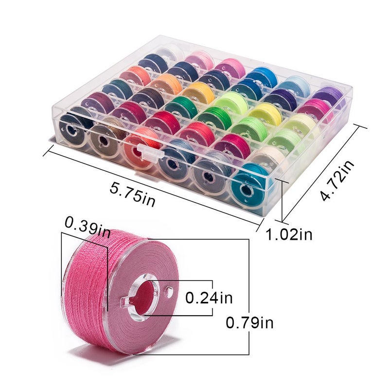 BetyBedy 36Pcs Bobbins and Sewing Threads with Bobbin Case for Multiple Sewing Machine, Pre-Wound Bobbins Set for Bro-Ther/Baby-Lock/Jano-me/El-na/Sin-ger, Standard Size and Assorted Colors - Image 4